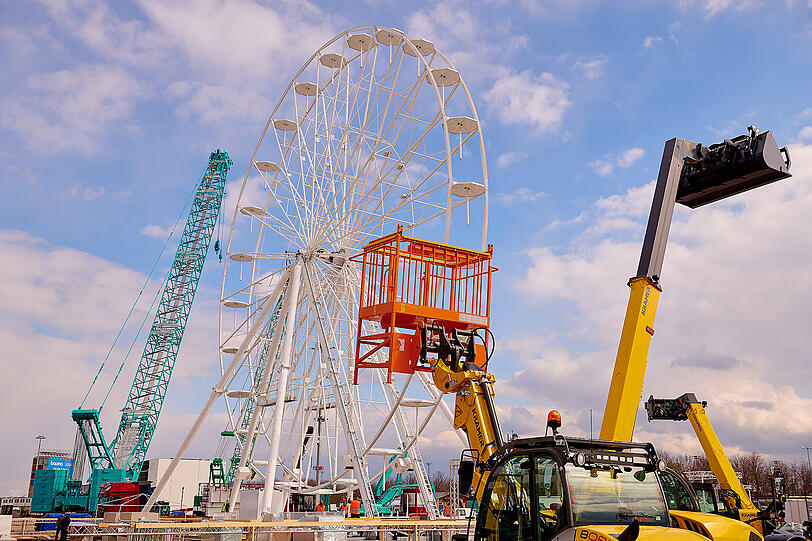 Diesmal mit auf der Messe: Ein eigenes Riesenrad.