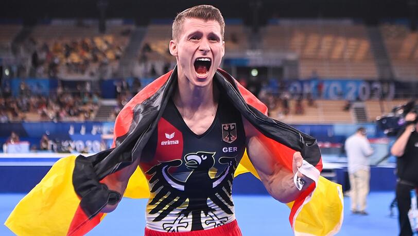 Turner Lukas Dauser gewann bei den Olympischen Spielen Silber.