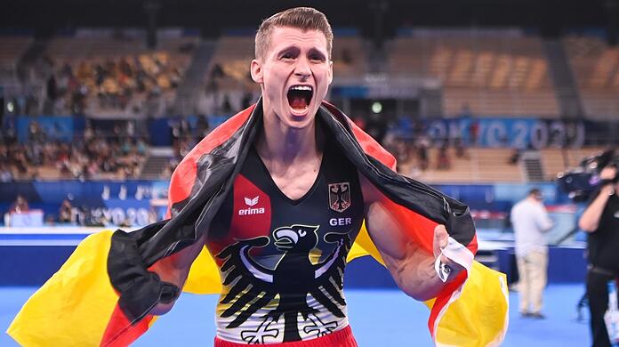 Turner Lukas Dauser gewann bei den Olympischen Spielen Silber.