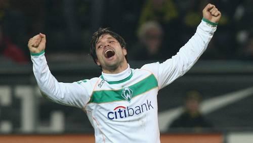 Will gegen Milan jubeln: Werder-Star Diego. Will gegen Milan jubeln: Werder-Star Diego.