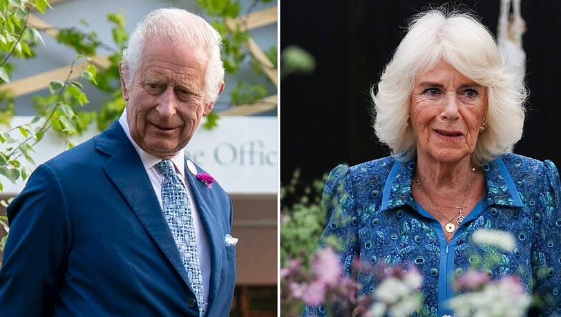 König Charles III. und Königin Camilla bei der diesjährigen Chelsea Flower Show in London.