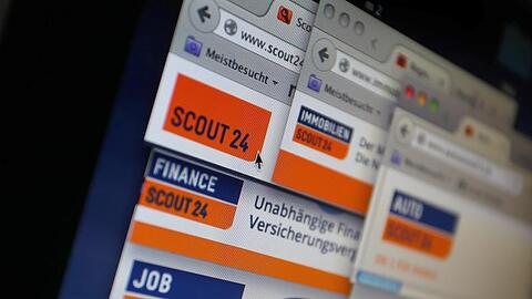 Verschiedene Internetseiten des Online-Marktplatzbetreibers Scout24. Foto: Karl-Josef Hildenbrand/Archiv