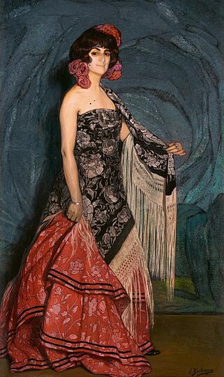Ignacio Zuloaga hat diese "Tänzerin" 1912 gemalt und auch mit den ewigen Flamenco-Damen das Spanien-Bild zementiert.