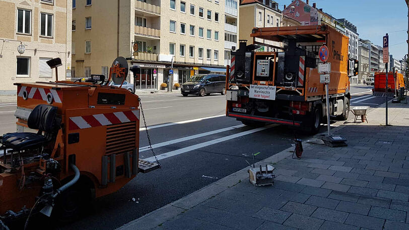 Die Schwanthalerstraße mit ihren neuen Radlstreifen.