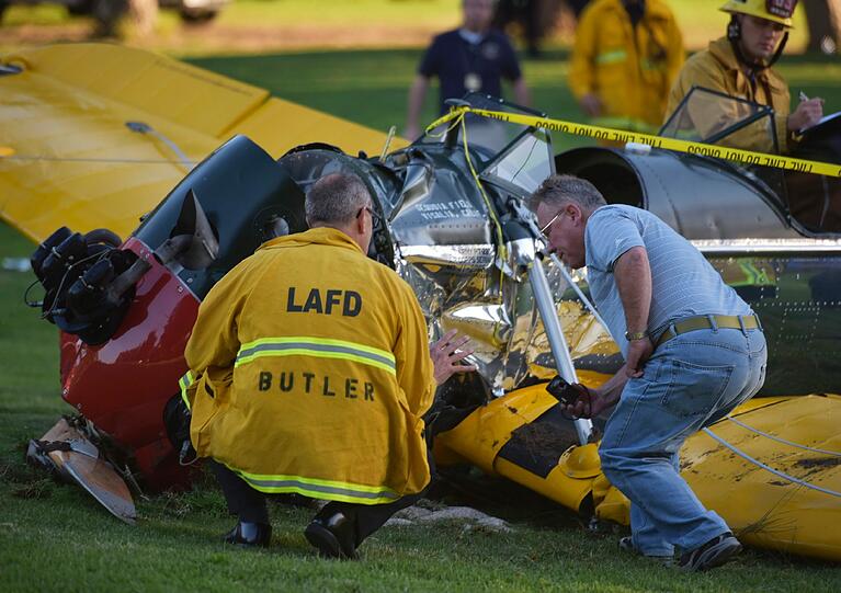Harrison Ford saß selbst am Steuer der Maschine - die Bilder vom Absturzort.