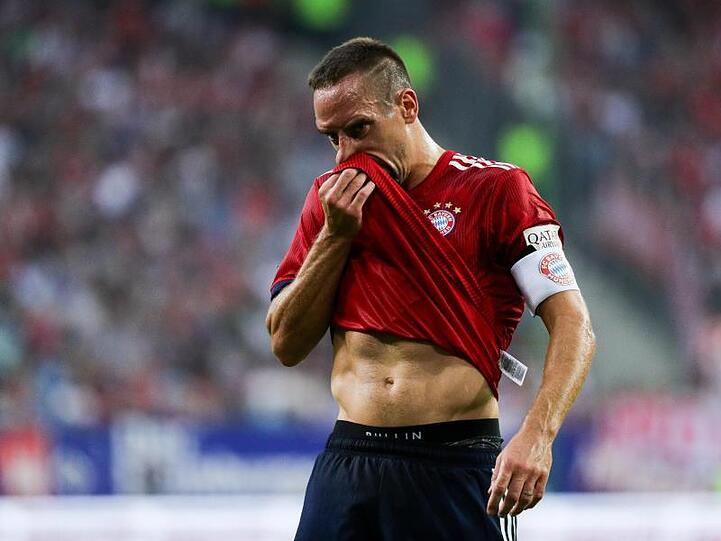 Münchens Franck Ribery reagiert auf dem Platz. Foto: Christian Charisius/Archiv