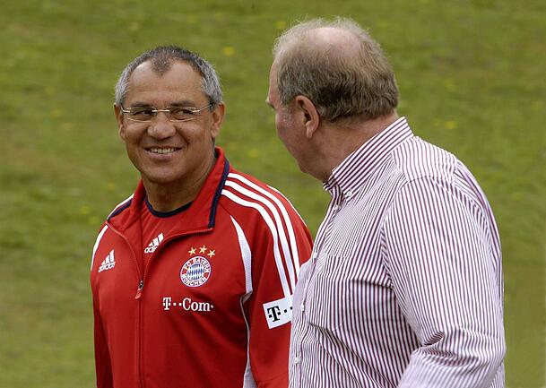 Felix Magath und Uli Hoeneß zu gemeinsamen Zeiten beim FC Bayern. Felix Magath und Uli Hoeneß zu gemeinsamen Zeiten beim FC Bayern.