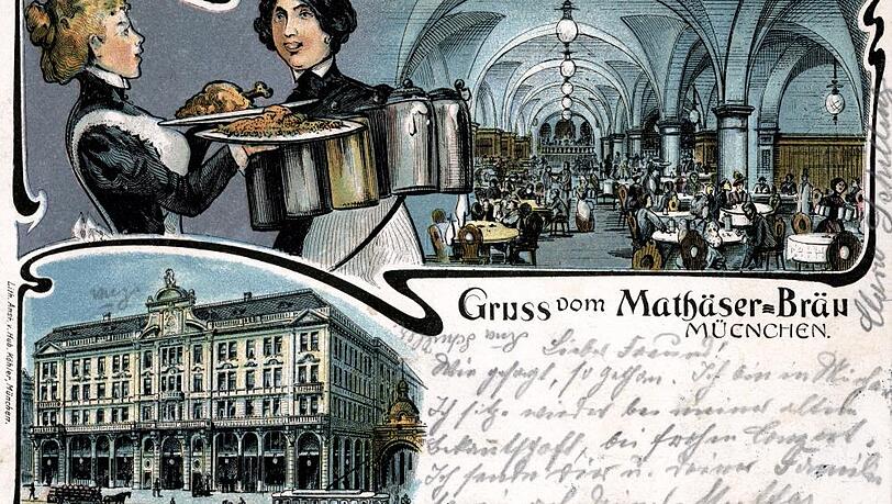 Eine Postkarte mit Gebäudeansicht von 1900. Eine Postkarte mit Gebäudeansicht von 1900.