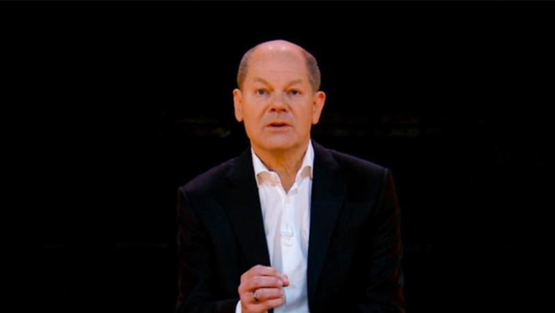 Der designierte Kanzler Olaf Scholz bei seinem Auftritt in der Sendung von Joko und Klaas bei ProSieben.