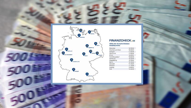 Die Grafik zeigt, wie hoch sich die Städtebewohner im Durchschnitt verschulden. Die Grafik zeigt, wie hoch sich die Städtebewohner im Durchschnitt verschulden.