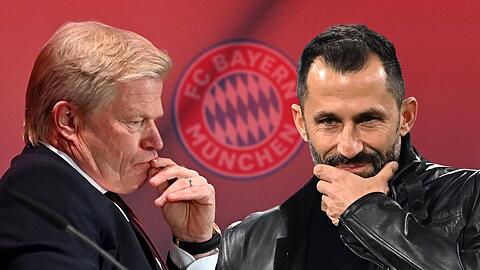 Klare Ansagen! Nach reichlich Kritik an ihrer Arbeit haben Bayerns Vorstandschef Oliver Kahn und Sportvorstand Hasan Salihamidzic (r.) nun zu den brennendsten Fragen Stellung bezogen.