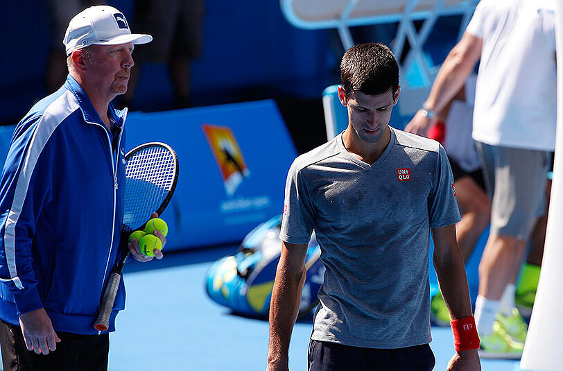 Kann sich das Amt als Davis-Cup-Teamchef momentan nicht vorstellen: Tennis-Legende Boris Becker, derzeit Coach von Novak Djokovic.