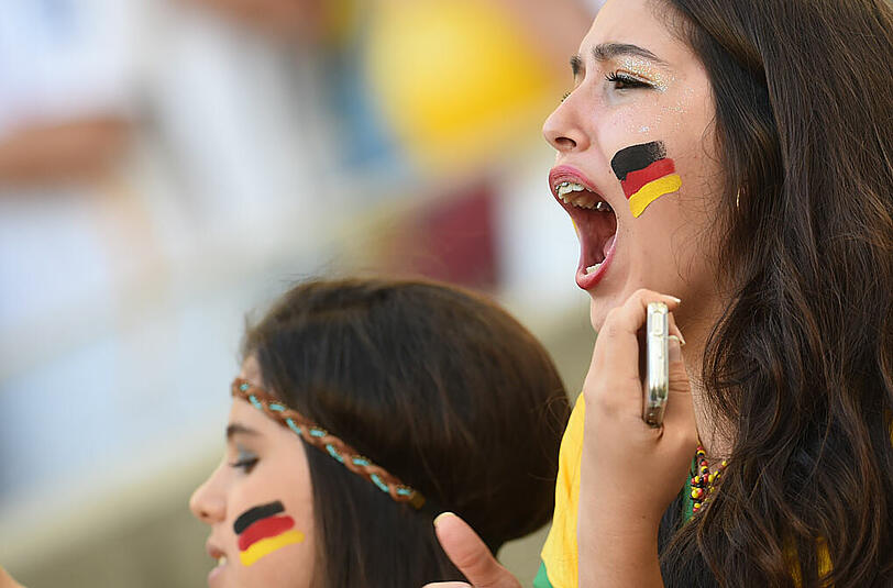 Deutsche Fans im Stadion Maracana.