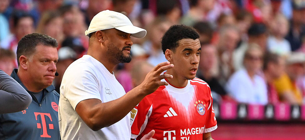 Trainer Kompany (l.) braucht im R&uuml;ckspiel gegen PSG Musialas genialen Momente.