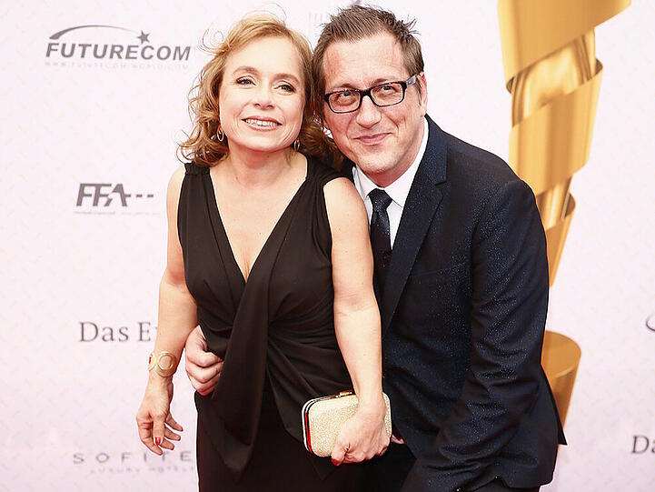 Christine Urspruch mit ihrem Mann Tobias Materna beim Deutschen Filmpreis 2014
