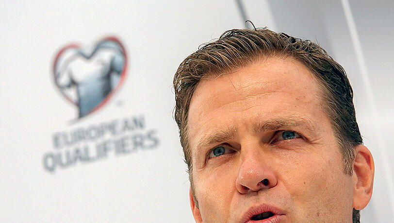 DFB-Teammanager Oliver Bierhoff bei der Pressekonferenz in Frankfurt/Main. DFB-Teammanager Oliver Bierhoff bei der Pressekonferenz in Frankfurt/Main.