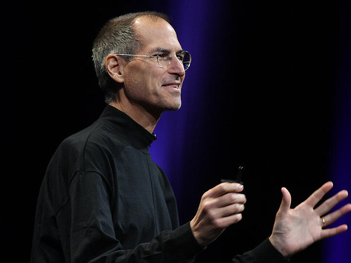 Der 2011 verstorbene Apple-Boss Steve Jobs, hier bei einer Keynote seines Unternehmens im Jahr 2008