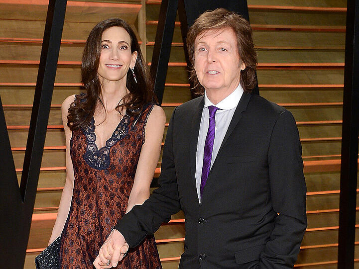 Paul McCartney und seine Frau Nancy auf einer Oscar-Party im März in West Hollywood