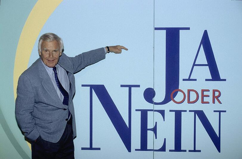 Joachim Fuchsberger 1995 bei der TV-Sendung "Ja oder Nein?"