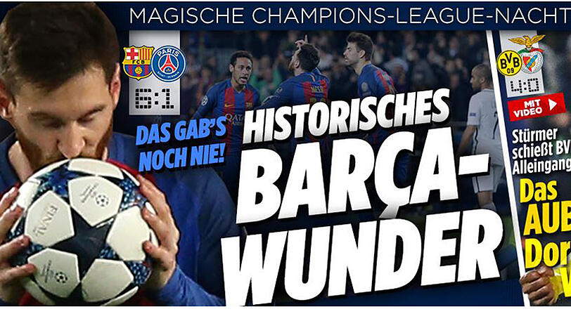 Bild.de: "Historisches Barça-Wunder"