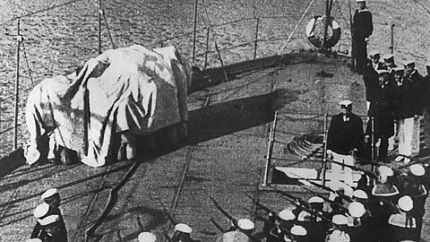 Szene aus dem Film "Panzerkreuzer Potemkin" aus dem Jahr 1925.