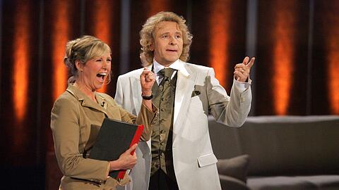 Andrea Kiewel besuchte Thomas Gottschalk im März 2005 bei "Wetten, dass..?"