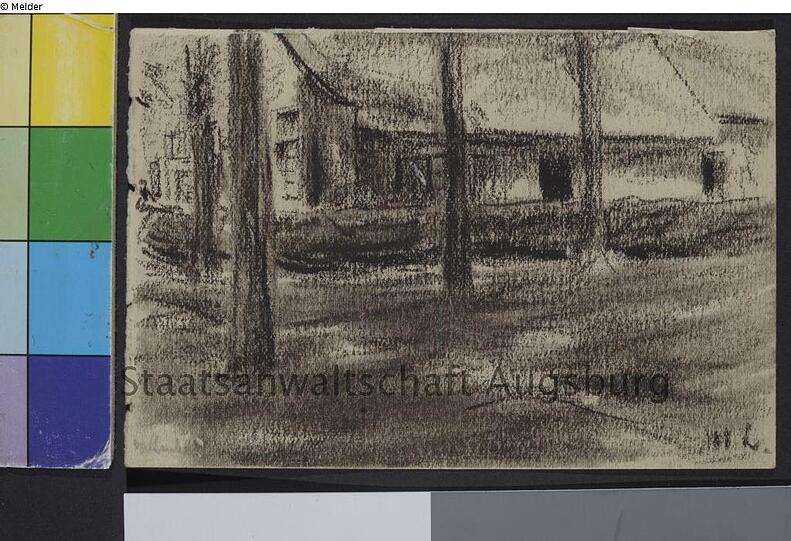 Max Liebermann: "Hof hinter Bäumen"