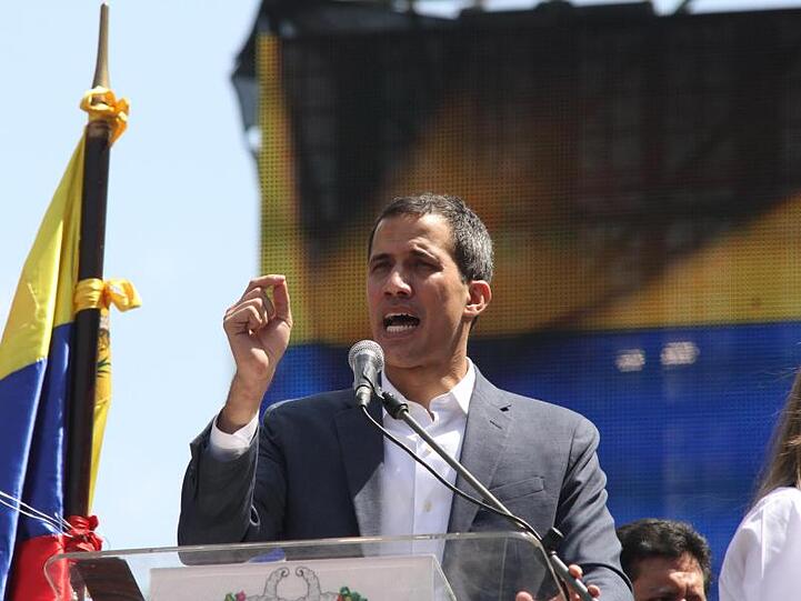 Oppositionsanführer Juan Guaidó auf einer Kundgebung in Caracas.