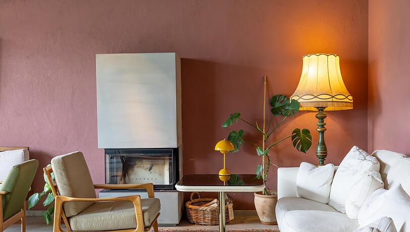 Retro-Chic in den Zimmern – hier finden sich auch originale Midcentury-Möbel.