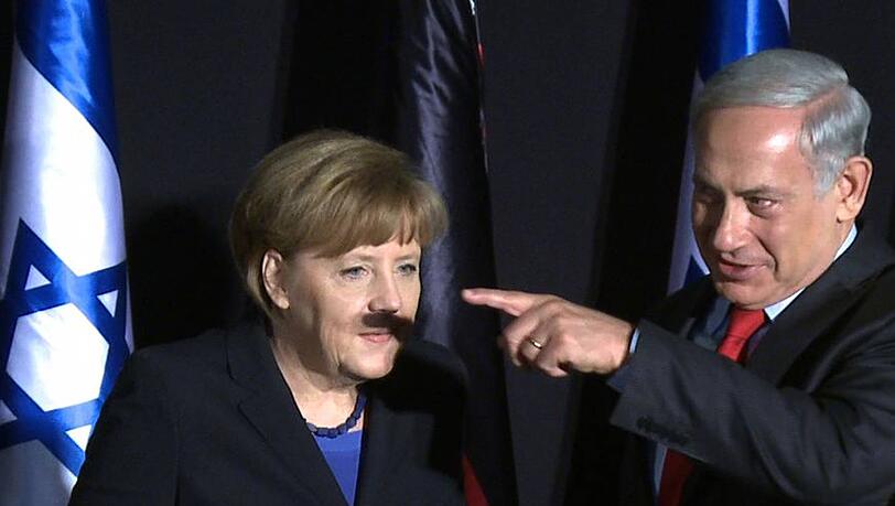 Ein Bild von der gemeinsamen Pressekonferenz von Angela Merkel und dem israelischen Regierungschef Benjamin Netanjahu. Ein Bild von der gemeinsamen Pressekonferenz von Angela Merkel und dem israelischen Regierungschef Benjamin Netanjahu.
