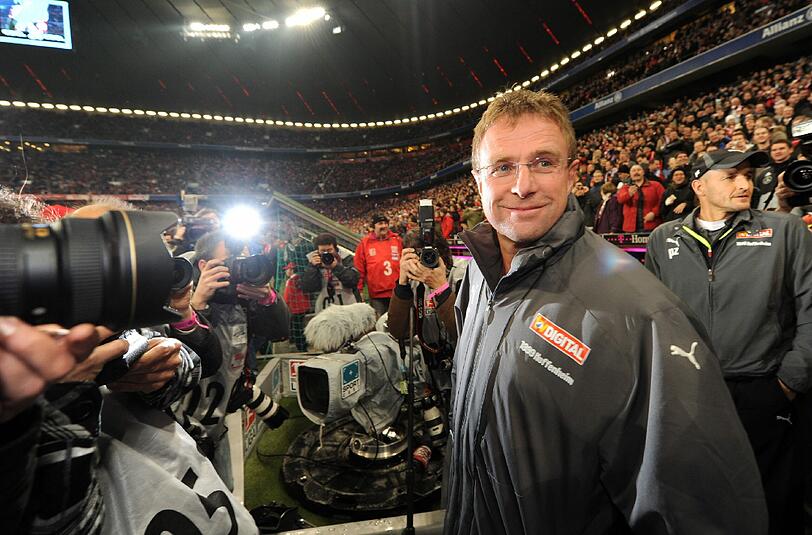 Ralf Rangnick, hier noch als Trainer der TSG Hoffenheim, bei einem Gastspiel in der Allianz Arena.