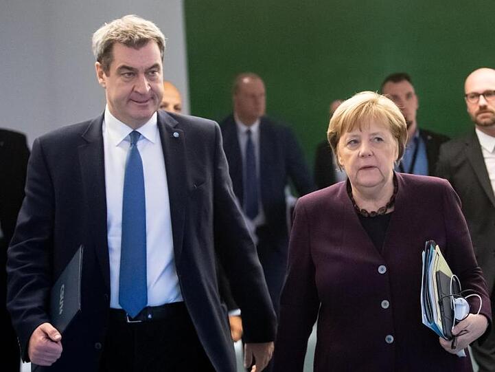 CSU-Chef Markus Söder (r.) und Bundeskanzlerin Angela Merkel.