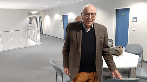 Im Flur des Landgerichts München II: Gastronom Martin H. (81).