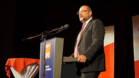 Martin Schulz spricht in Haar über Europa.