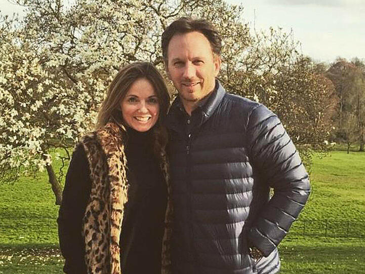 Ruhe vor der Hochzeit: Geri Halliwell und Christian Horner bei einem Spaziergang Mitte April