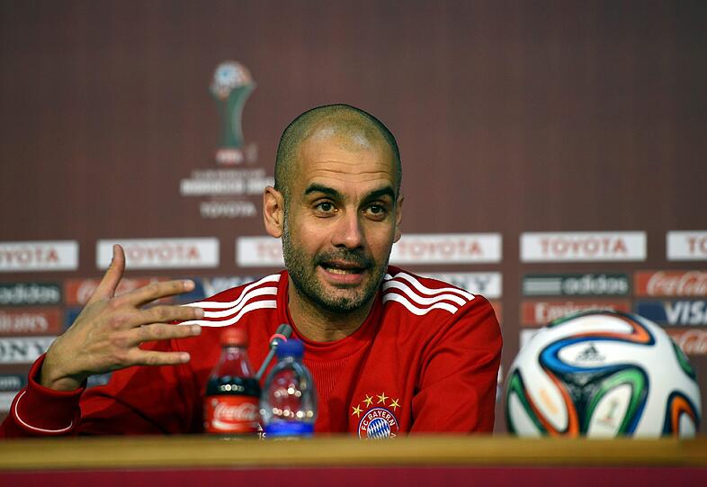 Pep Guardiola auf der Pressekonferenz vor dem Finale der Klub-WM in Marokko.