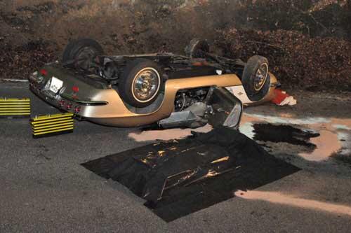 Horror-Unfall mit einem Cabrio bei Perach