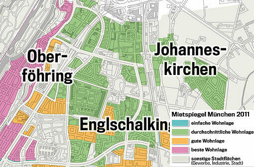 Zahlen Sie zu viel Miete? Klicken Sie durch die verschiedenen Viertel, und checken, in welcher Lage Sie wohnen.