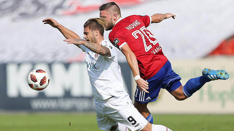 Ex-Löwe und Anführer: Dominik Stahl (re.) bei der SpVgg Unterhaching.