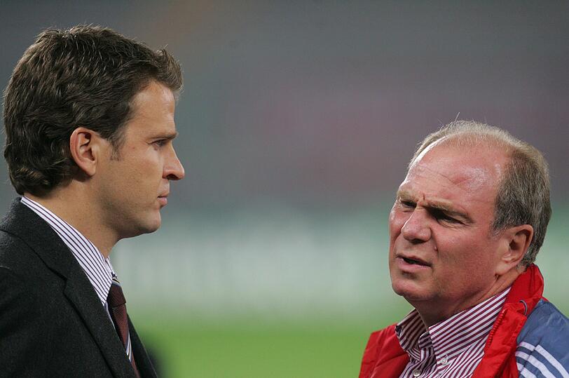 Oliver Bierhoff (l.) mit Uli Hoeneß.