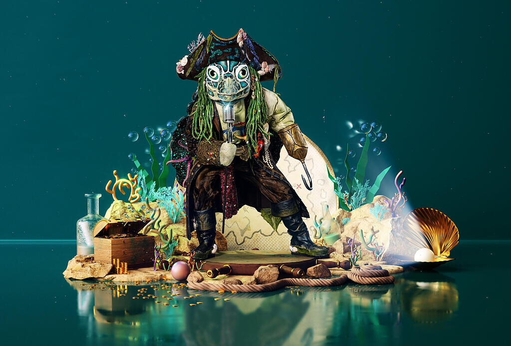 Welcher Promi Verkleidet Sich Als Schildkrote Bei The Masked Singer 2021 Abendzeitung Munchen Singer removes bandages to reveal 'creepy' plastic surgery prosthetics for new video. the masked singer 2021