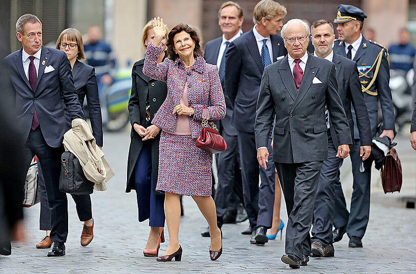 König Carl XVI. Gustaf und seine Frau Königin Silvia von Schweden besuchen Leipzig.
