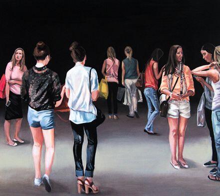 Dieses Gemälde von Kerstin Emrich-Thomas ist in der Ausstellung "Urbane Bühne - junges Porträt" ab 2. Oktober im Kulturzentrum Trudering zu sehen.