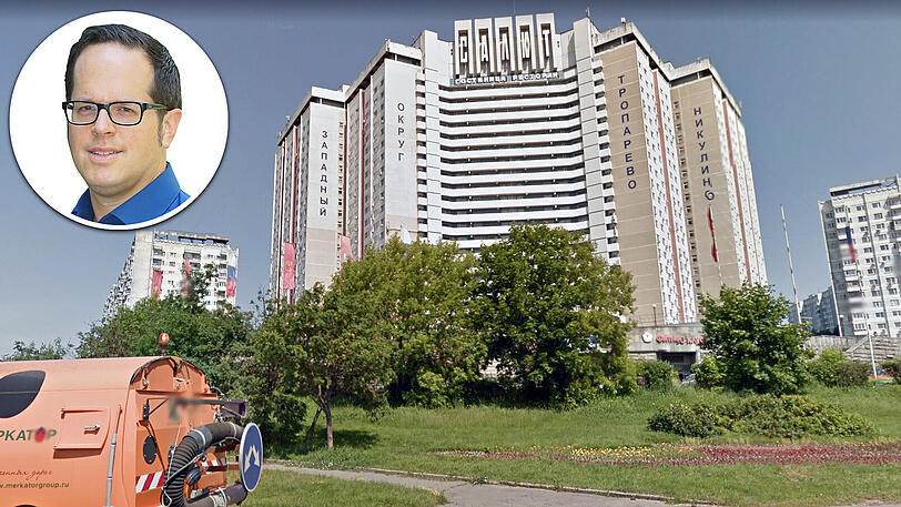 Beton-Tempel für die Sportpresse: Das Hotel Salut am Stadtrand von Moskau.
