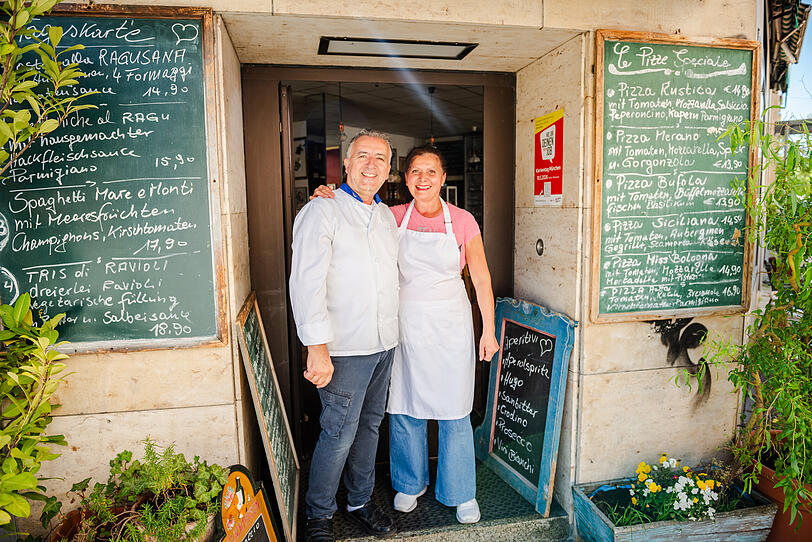 Francesco und Santa Cerone vom Feinkostladen L'Angolina in der W&ouml;rthstra&szlig;e in Haidhausen.