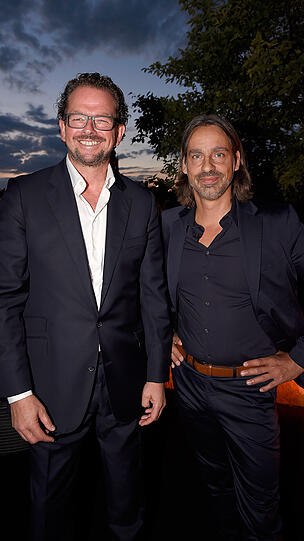 Jens Gardthausen (Geschäftsführer Dom Pérignon) und Richard David Precht.