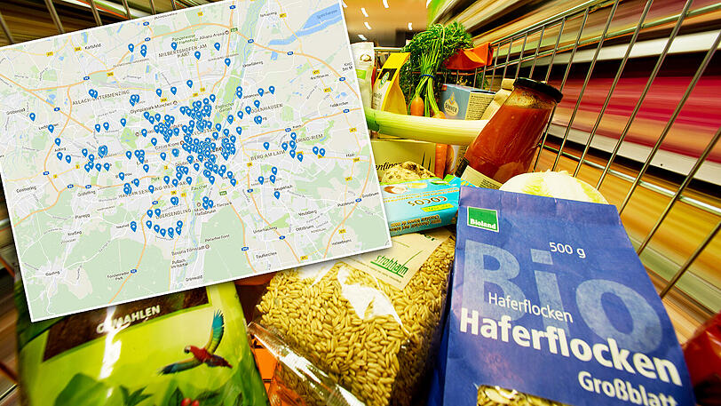 Wo Sie in München Bio-Produkte einkaufen können, erfahren Sie in der untenstehenden Karte.