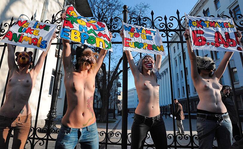 "Femen" ist für seine spektakulären Nacktproteste inzwischen international bekannt.