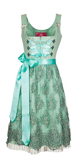 Kostbare Stoffe wie Brokat, Seide, und handbestickte französische Spitze: Die neue Kollektion des Dirndl-Labels "Alpenprinzessin"