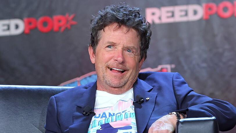 Michael J. Fox während einer emotionalen "Zurück in die Zukunft"-Reunion mit seinem Kollegen Christopher Lloyd vor wenigen Wochen.